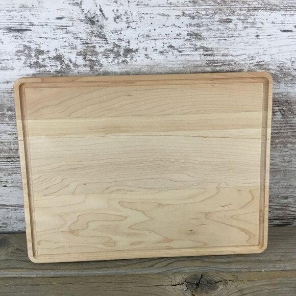 "Not Responsible for Dog Hair" Engraved Maple Cutting Board with Drip Ring - Picture 6 of 8